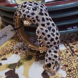 Natasha Gold and Black Leopard Bracelet